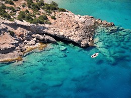 Vue aérienne de l'île de Spetses situé en Grèce