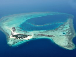 Vue aérienne du Constance Moofushi Maldives