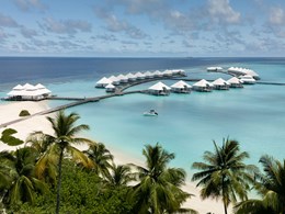 Un bijou maldivien entouré de turquoise