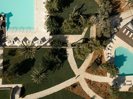 Vue aérienne des jardins méditérranéens