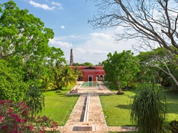 L'Hacienda Temozon est niché au coeur d'un jardin luxuriant