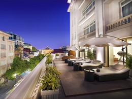 La terrasse de l'hôtel hôtel de l'Opéra Hanoi au Vietnam