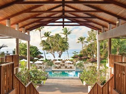 Vue depuis le lobby du Kempinski Seychelles Resort
