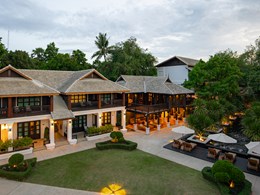 Les jardins et la piscine de l'hôtel
