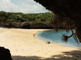 La plage privée de sable blanc 