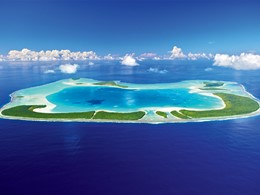 Vue aérienne de l'île Tetiaroa 