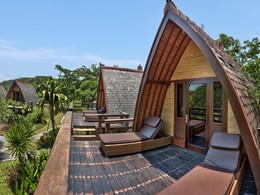 Exterieur de la Traditional Lumbung Hut de Vila Ombak 