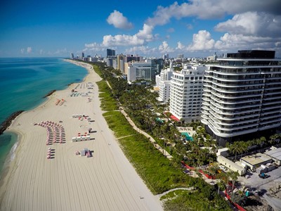 La superbe plage du Faena Hotel Miami Beach