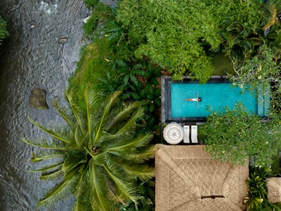 Vue Aérienne de la One Bedroom Riverfront Pool Villa