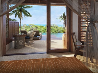 Accédez a votre piscine privée depuis la Swim-up Villa