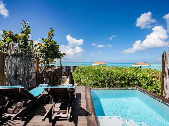 Beachfront pool cottage