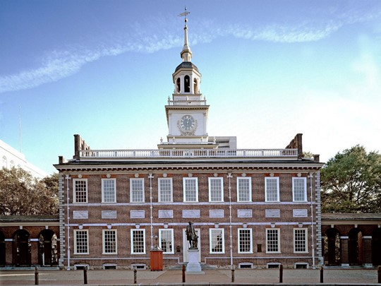 L'Independance Hall de Philadelphie, où a été signée la déclaration d'indépendance des Etats-Unis