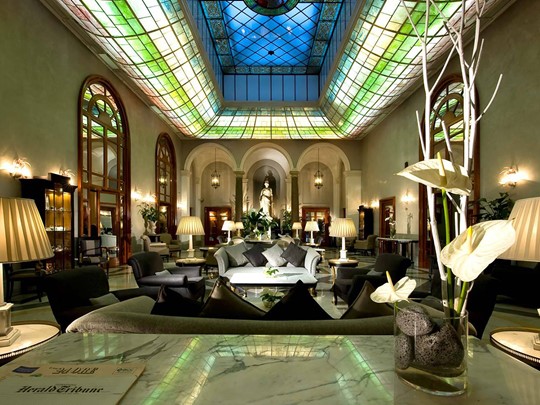 Le lobby du Grand Hotel de la Minerve