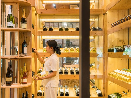 La cave à vin de l'hôtel