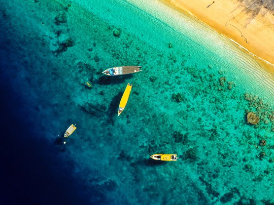 Les nuances de couleurs des plages de Lombok