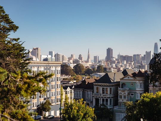 Vue de San Francisco depuis les collines de Nob Hill