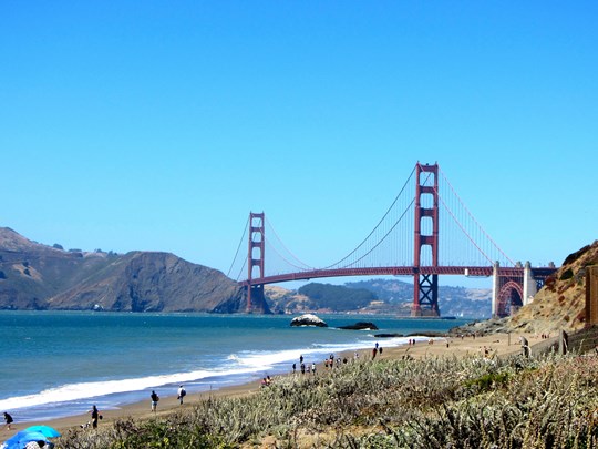 Vue de Golden Gate depuis les plages