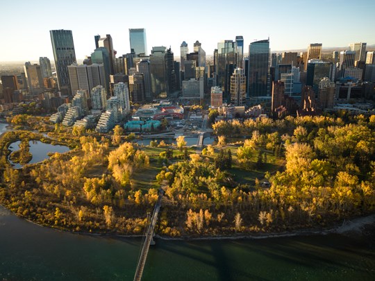 Calgary, vue aérienne