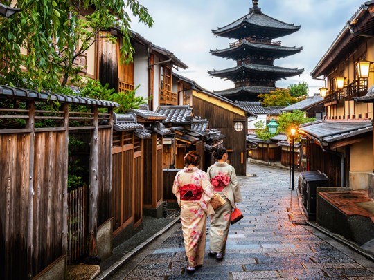 Promenade en kimono dans le quartier d’Higashiyama
