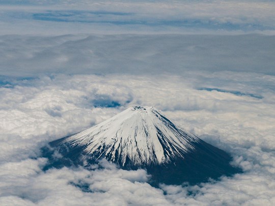 Vue aérienne du Mont Fuji