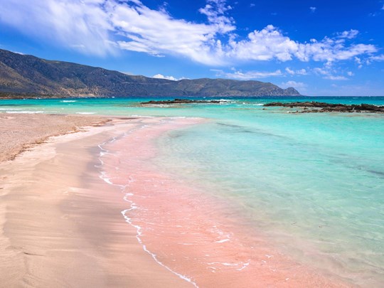 La plage d'Elafonissi en Crète