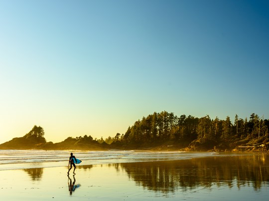 Prenez l'air et admirez les surfeurs
