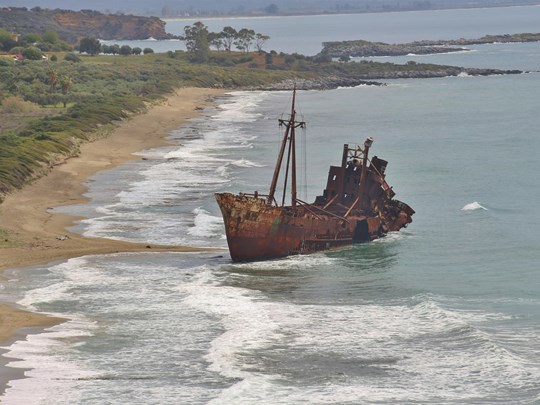 L'épave de Dimitrios, à proximité de Gynthio