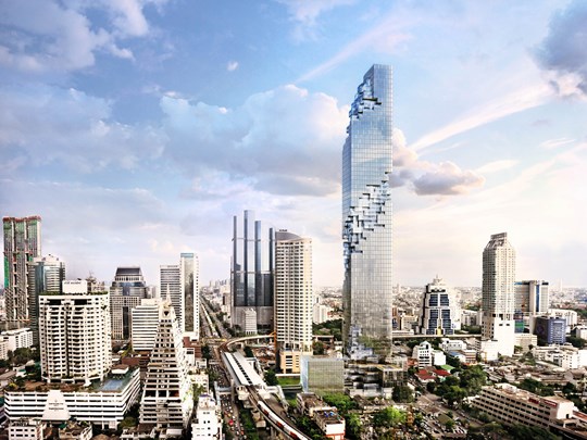 La Maha Nakhon Tower, un impressionnant gratte-ciel à l’architecture déstructurée