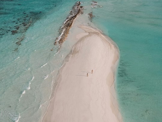 Banc de sable aux Maldives