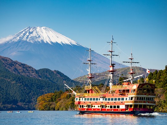 Mont Fuji, vue sur le lac Ashi, Hakone