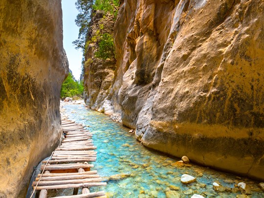 Parc national des gorges de Samaria, sentier de randonnée. 