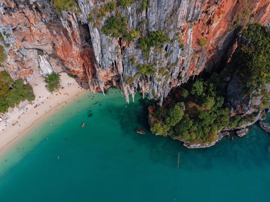 Vue aérienne de Railay Beach