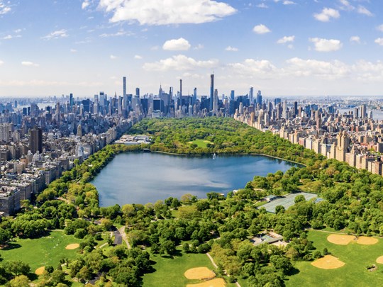 Vue aérienne de Central Park, Manhattan à New York