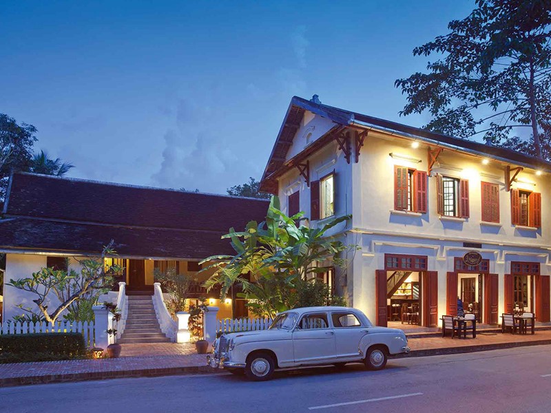 Extérieure de l'hôtel 3 Nagas situé en plein coeur du vieux Luang Prabang