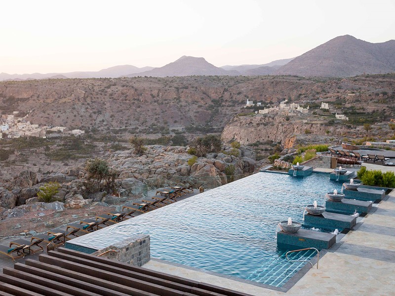 La piscine de l'hôtel Anantara al Jabal Al Akhdar Resort