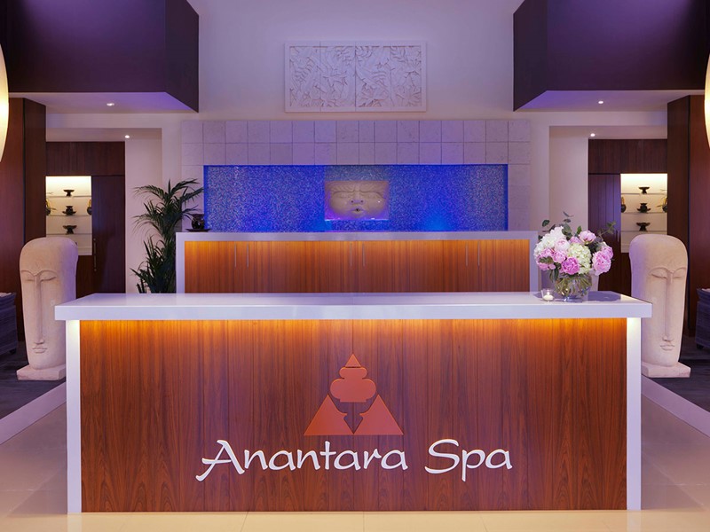 La réception du spa de l'hôtel Anantara à Dubai 