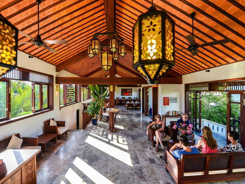 Le lobby de l'Hoi An Ancient House Village au Vietnam