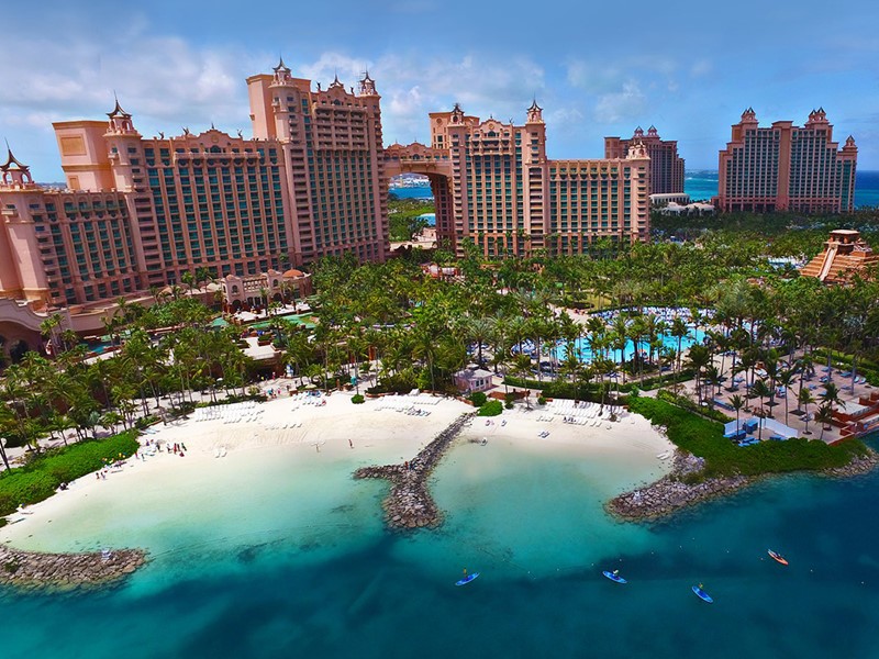 Vue de l'Atlantis, un fabuleux resort installé sur Paradise Island