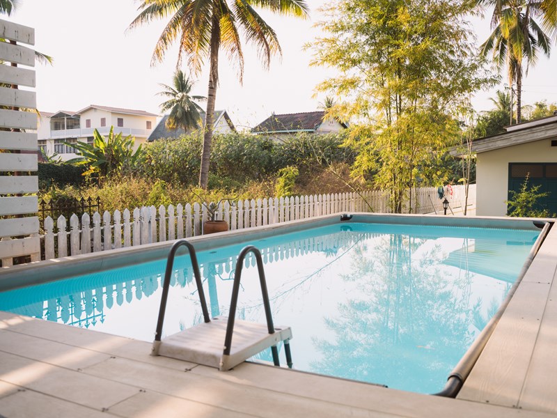 Une piscine intimiste entourée de verdure