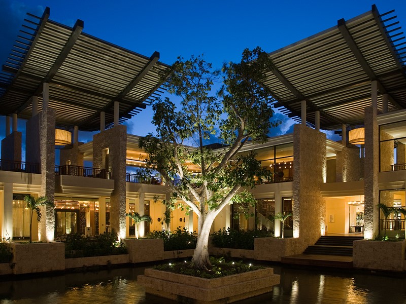 Le lobby du Banyan Tree Mayakoba au Mexique