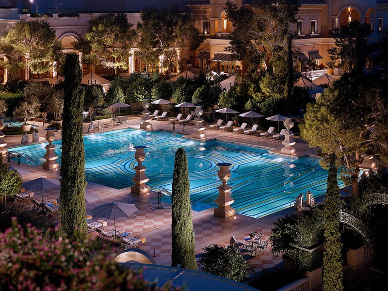 La piscine de l'hôtel Bellagio, situé en plein coeur du Strip.