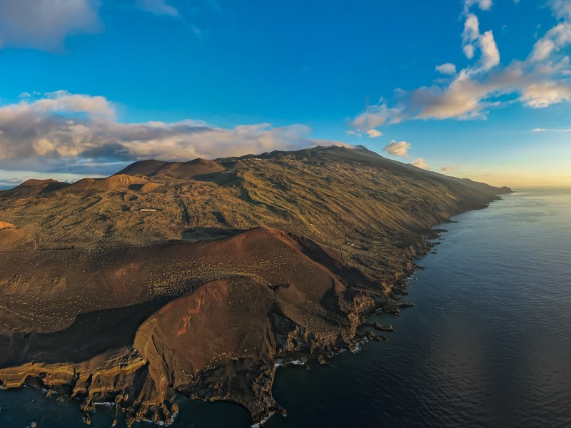 Vue aérienne du côté sud de l’île de La Palma