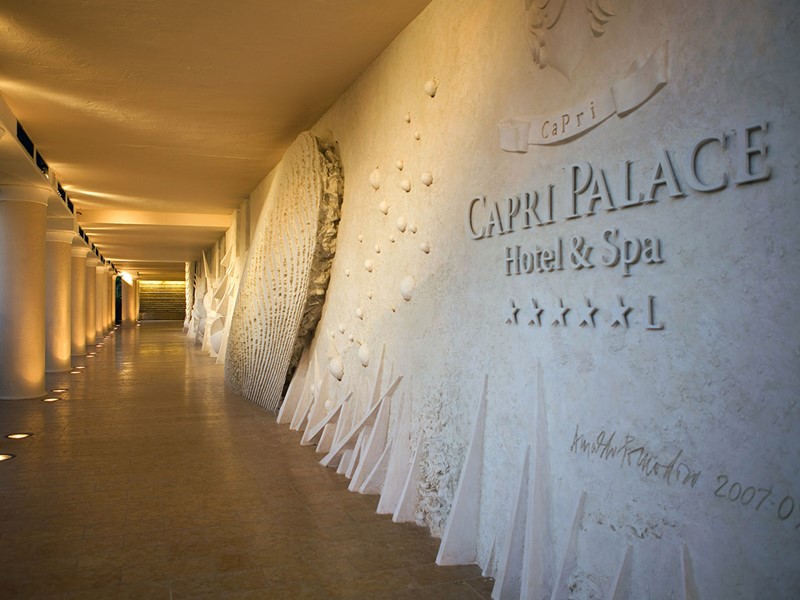 L'entrée de l'hôtel Capri Palace en Italie