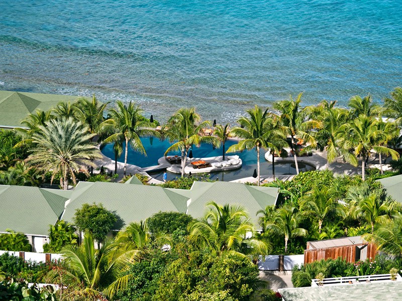 Vue aérienne de l'hôtel situé aux Antilles