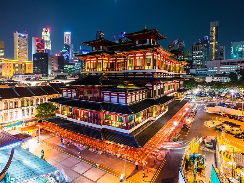 Vue de China Town à Singapour