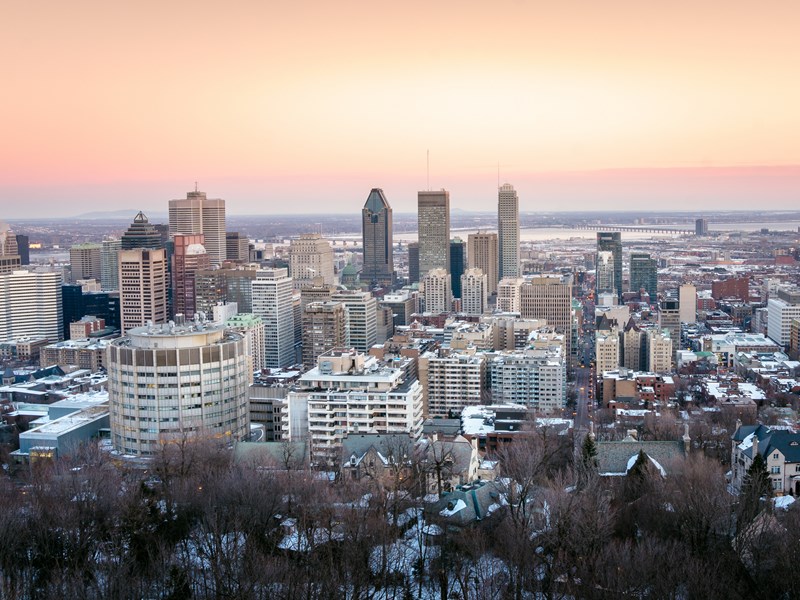 Montréal recouvert de neige 