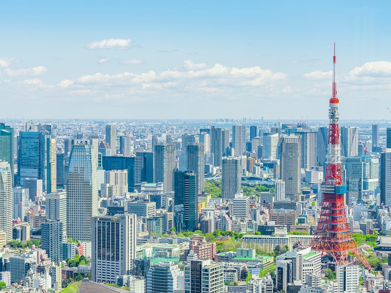 Printemps sur Tokyo, vue panoramique de la ville