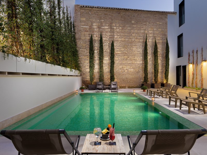 Piscine intime dans le patio
