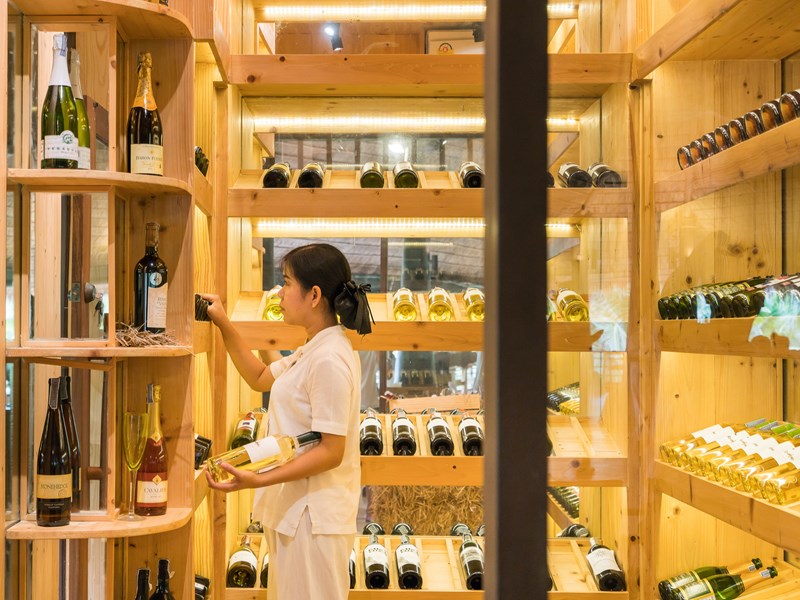 La cave à vin de l'hôtel