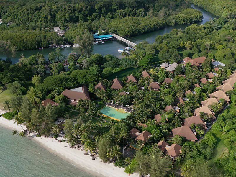 Vue aérienne du resort